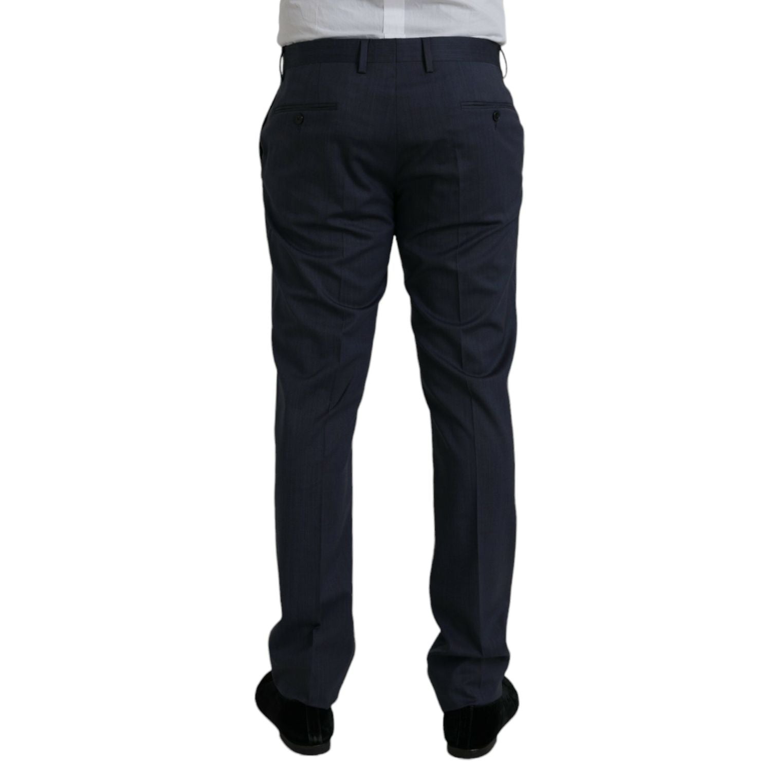 Dolce & Gabbana Blue Wool Slim Fit Dress Formal Pants