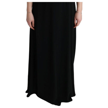 Dolce & Gabbana Black Stretch Shift Long Maxi Dress