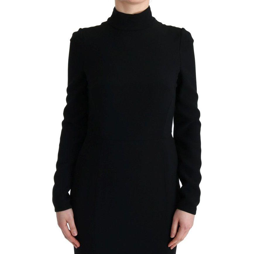 Dolce & Gabbana Black Stretch Long Gown Sheath Dress