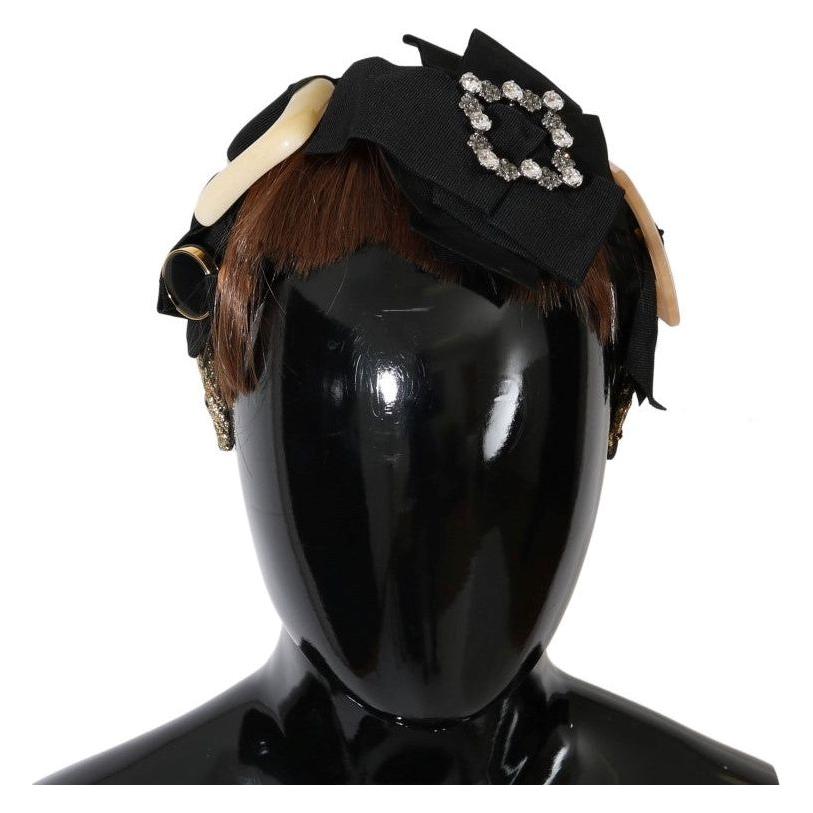 Dolce & Gabbana Clear Crystal Brown Hair Headband Tiara