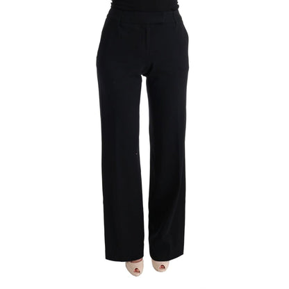 Ermanno Scervino Black Viscose Flare Bootcut Pants