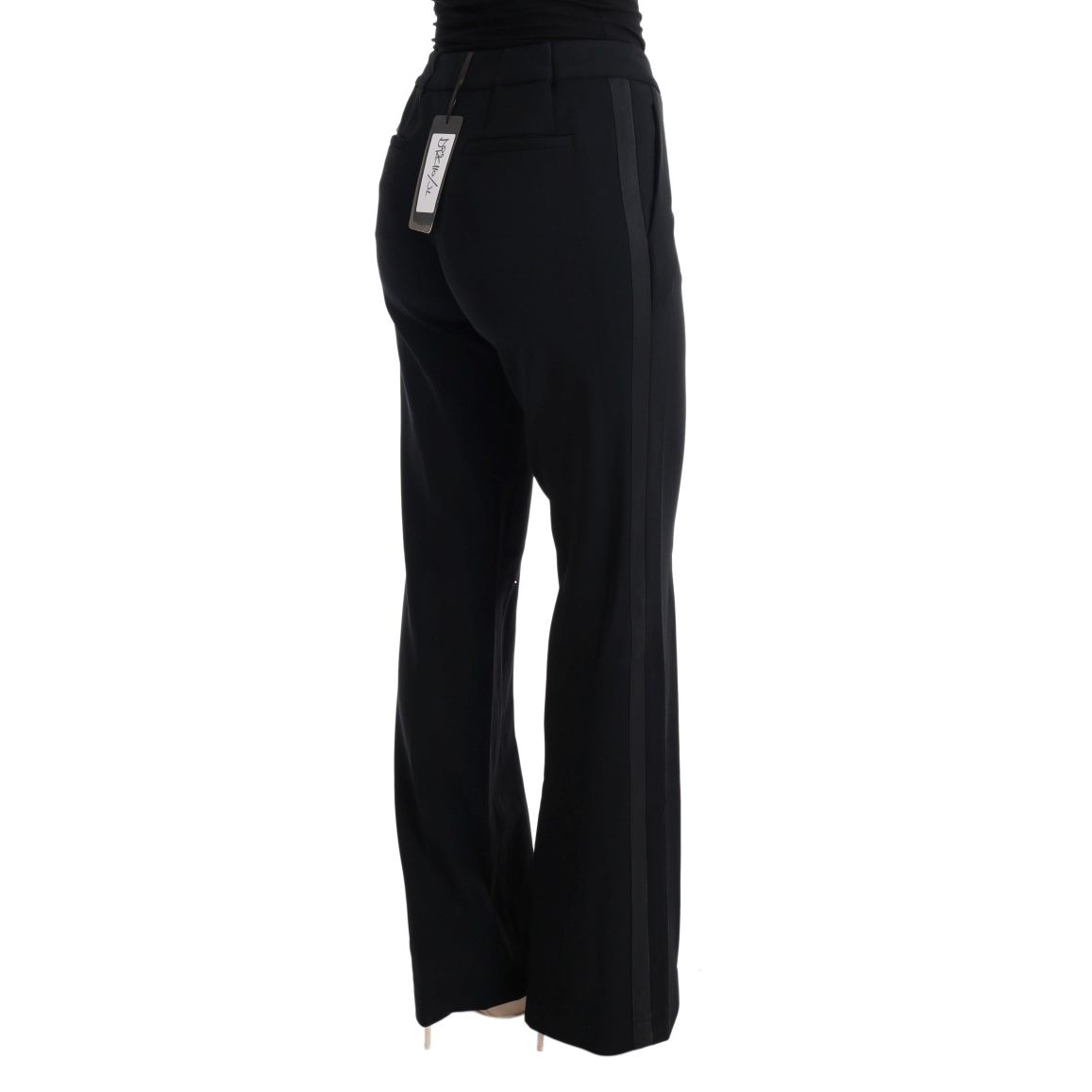 Ermanno Scervino Black Viscose Flare Bootcut Pants