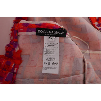 Dolce & Gabbana Pink Patterned A-line Above Knees Dress