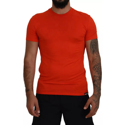 Dsquared² Orange Modal Short Sleeves Crewneck T-shirt