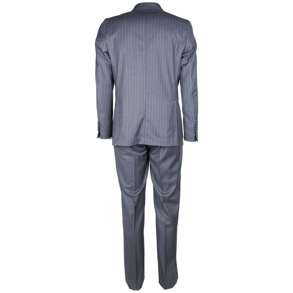 Made in Italy Gray Wool Men Suit