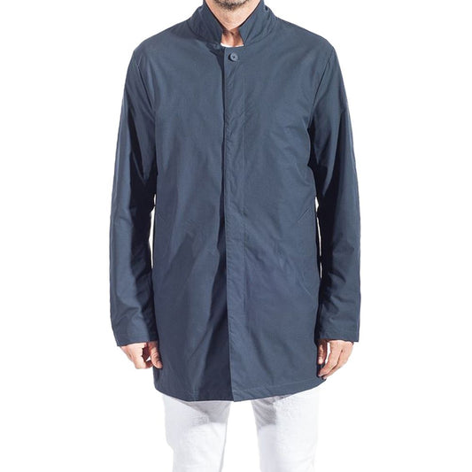 People Of Shibuya Blue Recycled Polyester Men Trench Coat PE-12443-IT54 | XXL