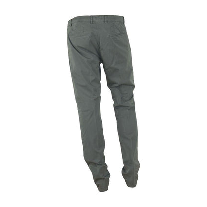 Made in Italy "Gray Cotton Men Trouser with Italian Craftsmanship"