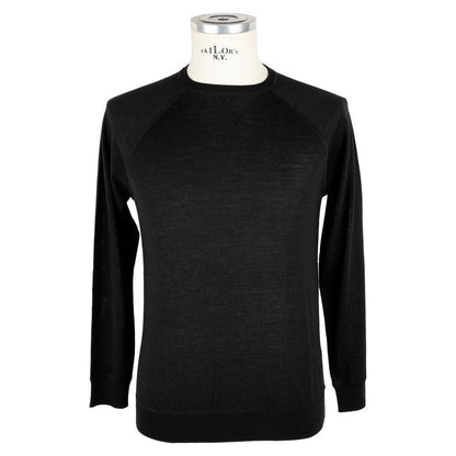 Emilio Romanelli Black Cashmere Men Sweater
