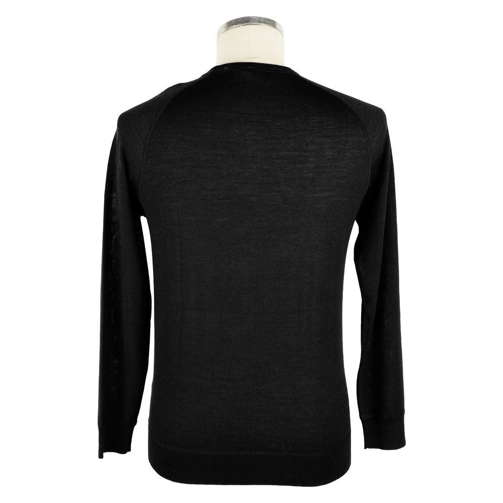 Emilio Romanelli Black Cashmere Men Sweater
