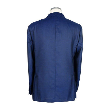 Emilio Romanelli Blue Wool Men Blazer