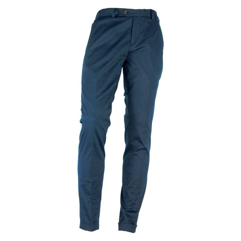 Made in Italy Blue Cotton Pant