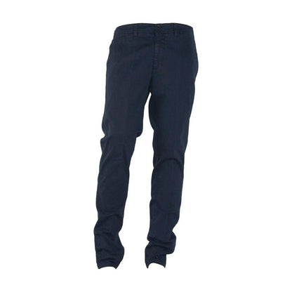Made in Italy Blue Cotton Men's Trouser