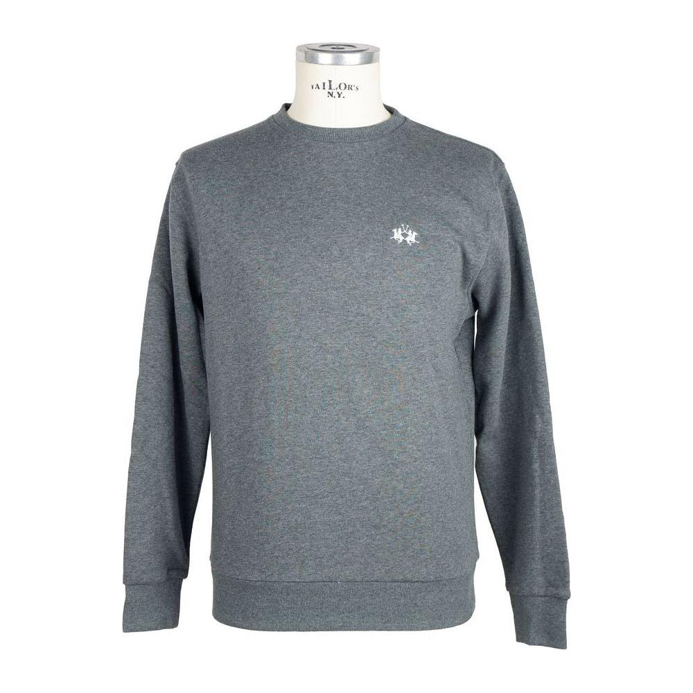 La Martina Gray Cotton Sweatshirt