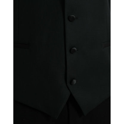 Dolce & Gabbana Black Wool Waistcoat Dress Formal Vest