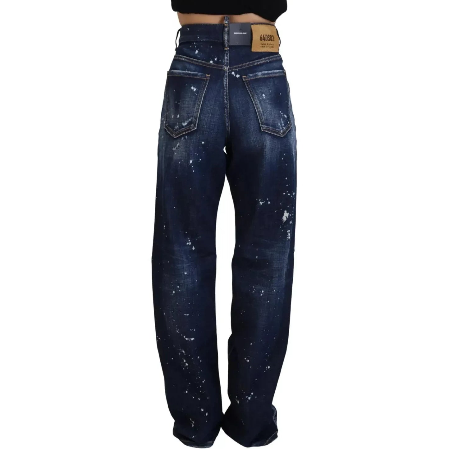 Dsquared² Blue High Waist Tattered Denim Jeans San Diego PAN74510