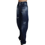 Dsquared² Blue High Waist Tattered Denim Jeans San Diego PAN74510