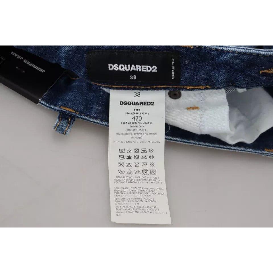 Dsquared² Blue Icon Low Waist Skinny Jennifer Denim Jeans PAN74503-38