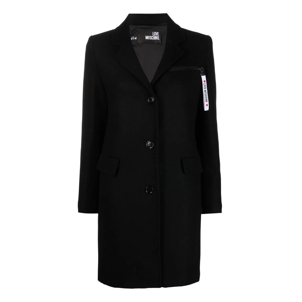 Love Moschino Black Wool Women Coat