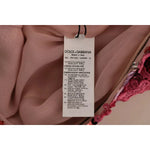 Dolce & Gabbana Pink Floral Sequined Crystal Gown Dress Dolce & Gabbana Dim Gray