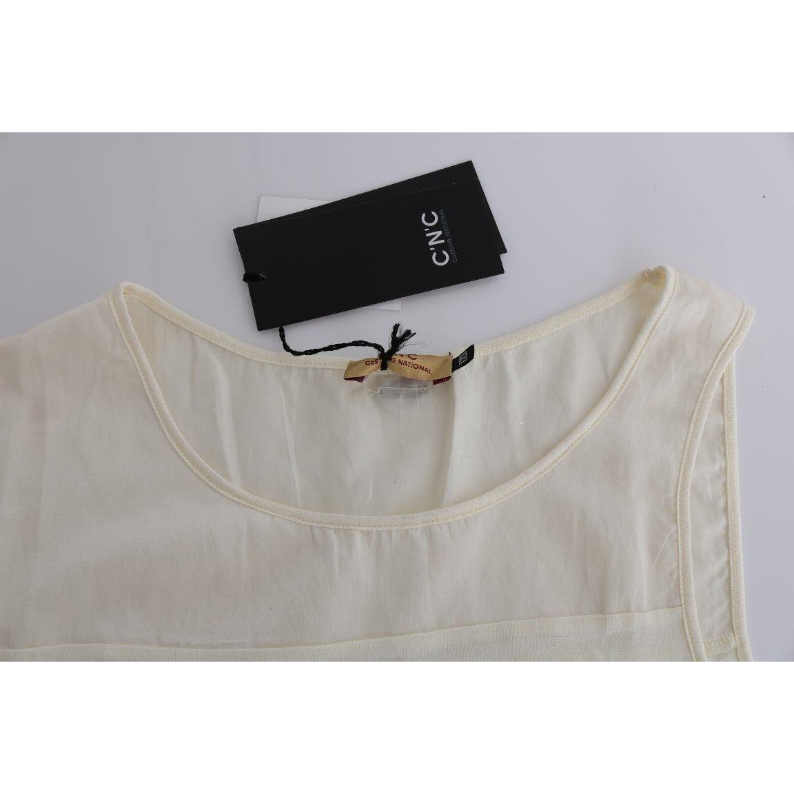 Costume National Beige Asymmetric Top Blouse