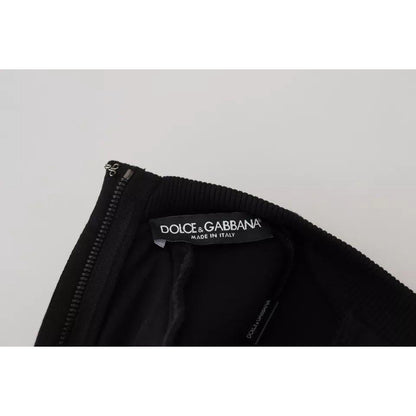 Dolce & Gabbana Cotton Black Long Sleeves A-line Mini Dress
