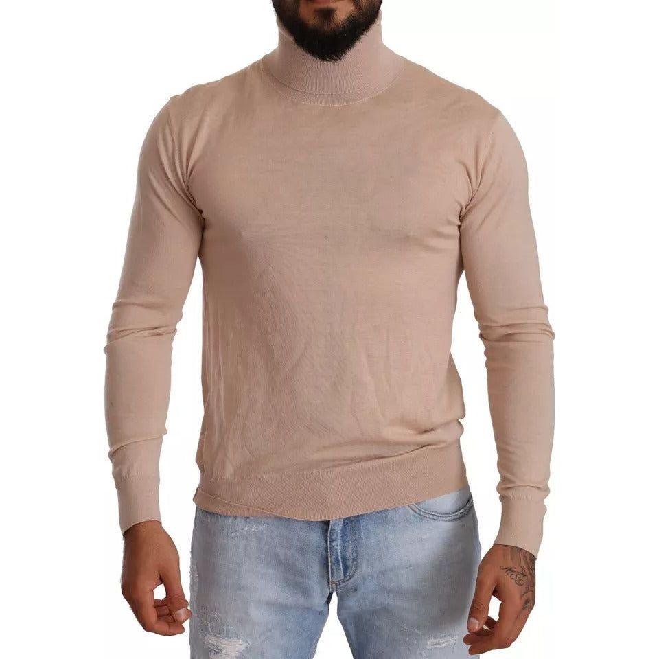 Dolce & Gabbana Beige Cashmere Turtleneck Pullover Sweater