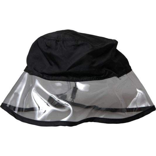 Dolce & Gabbana Black Polyester Plastic Bucket Hat Men HAT9542-59