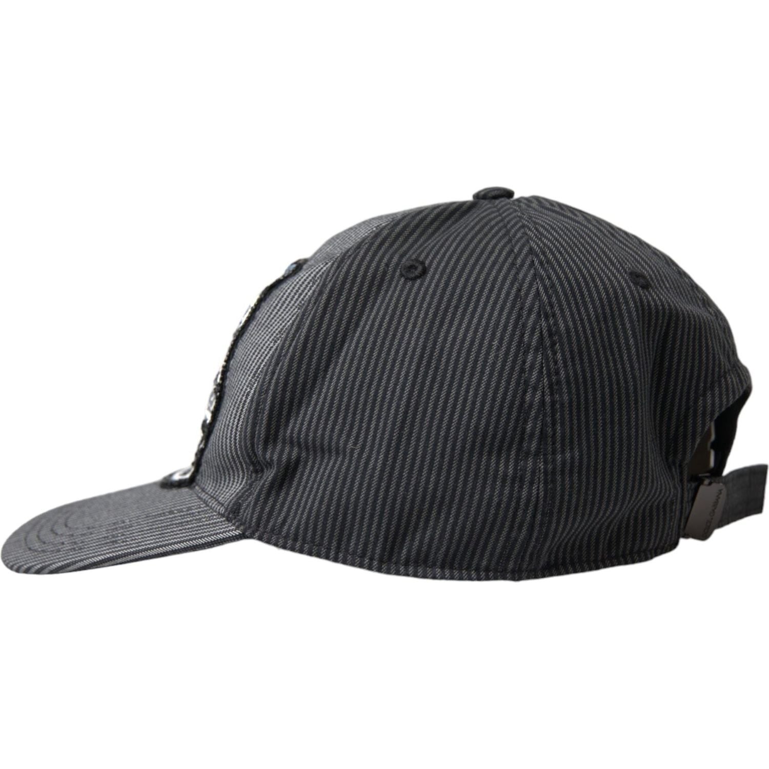 Dolce & Gabbana Black Cotton Embellished Baseball Hat Men