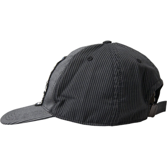 Dolce & Gabbana Black Cotton Embellished Baseball Hat Men HAT9585-57