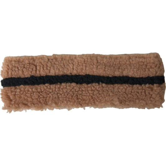 Dolce & Gabbana Brown Black Fleece Wool Head Band Hat Men HAT9596