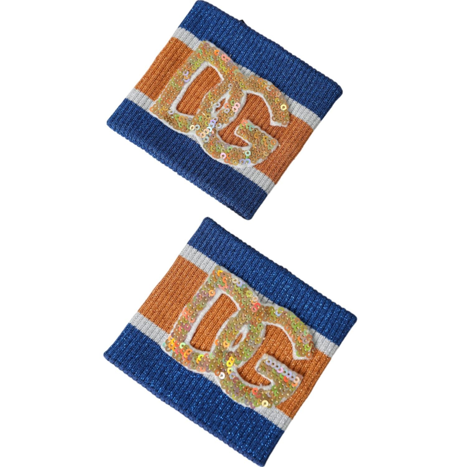 Dolce & Gabbana Multicolor Logo Sequin Viscose Wristband