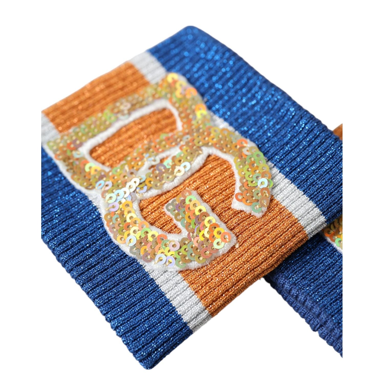 Dolce & Gabbana Multicolor Logo Sequin Viscose Wristband