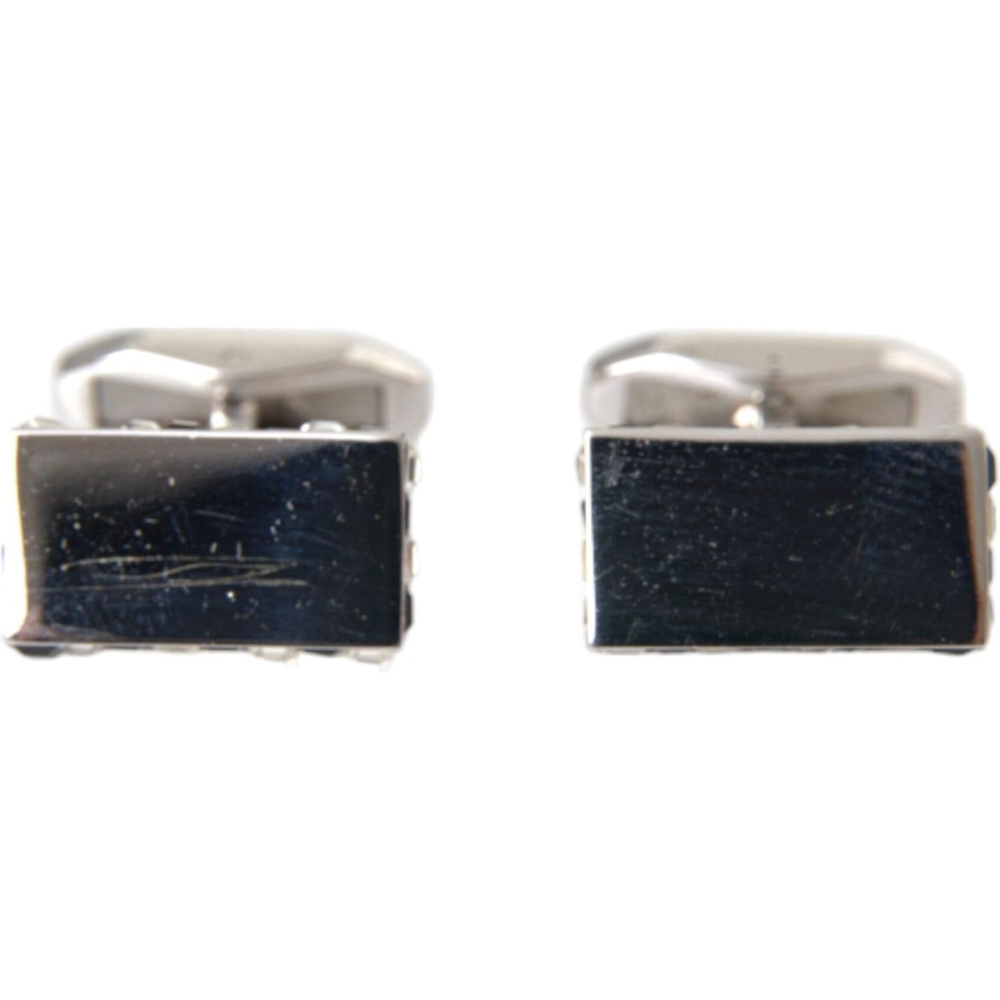 Dolce & Gabbana Silver Plated Metal Brass Pin Men Cufflinks Cufflinks