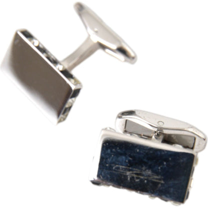 Dolce & Gabbana Silver Plated Metal Brass Pin Men Cufflinks Cufflinks