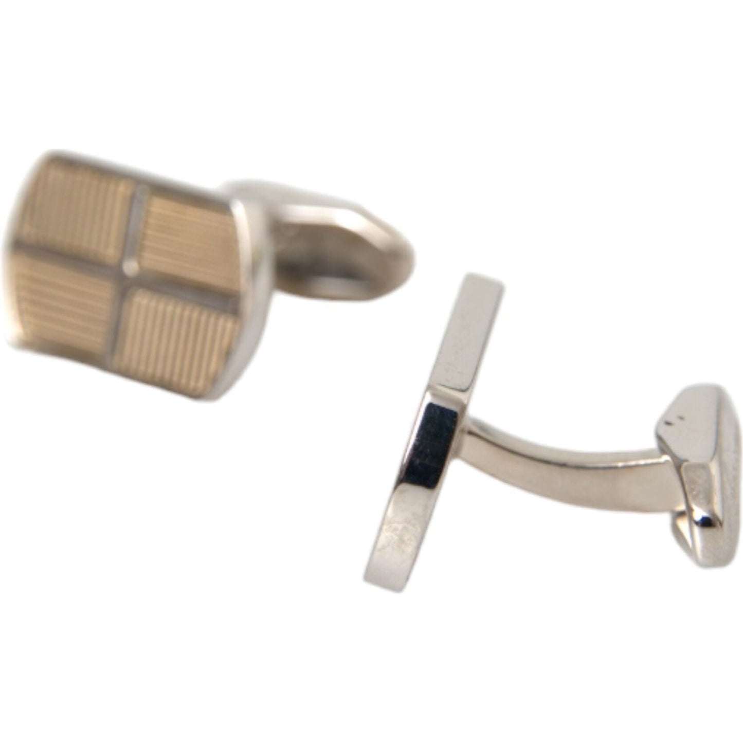 Dolce & Gabbana Silver Gold Plated Metal Brass Pin Cufflinks Cufflinks