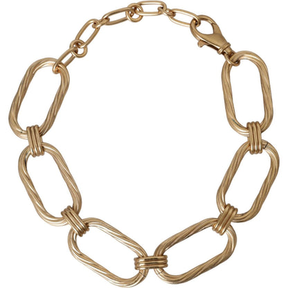Dolce & Gabbana Gold Tone Brass Large Link Chain Jewelry Necklace Necklace