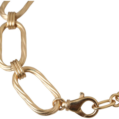 Dolce & Gabbana Gold Tone Brass Large Link Chain Jewelry Necklace Necklace