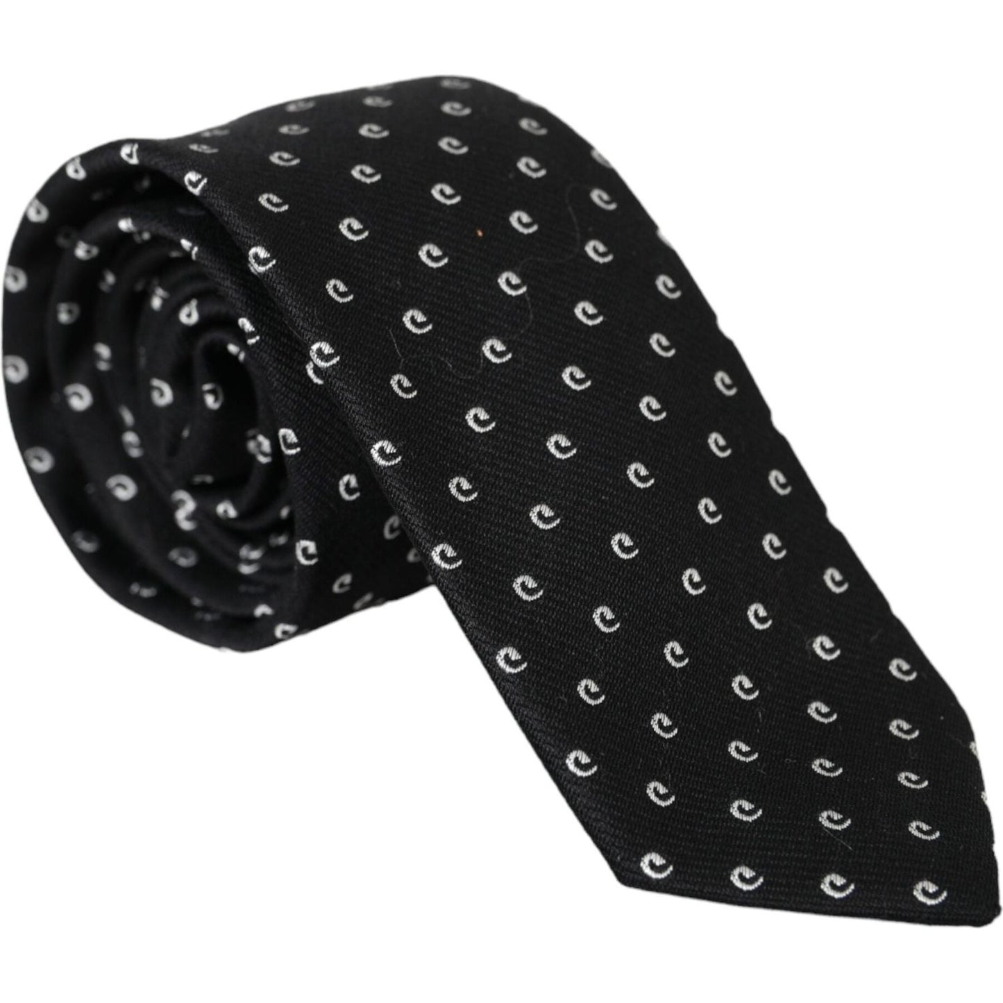 Dolce & Gabbana Black Logo Cotton Blend Adjustable Tie