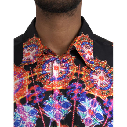Dolce & Gabbana Multicolor Luminarie Silk Men Casual Shirt