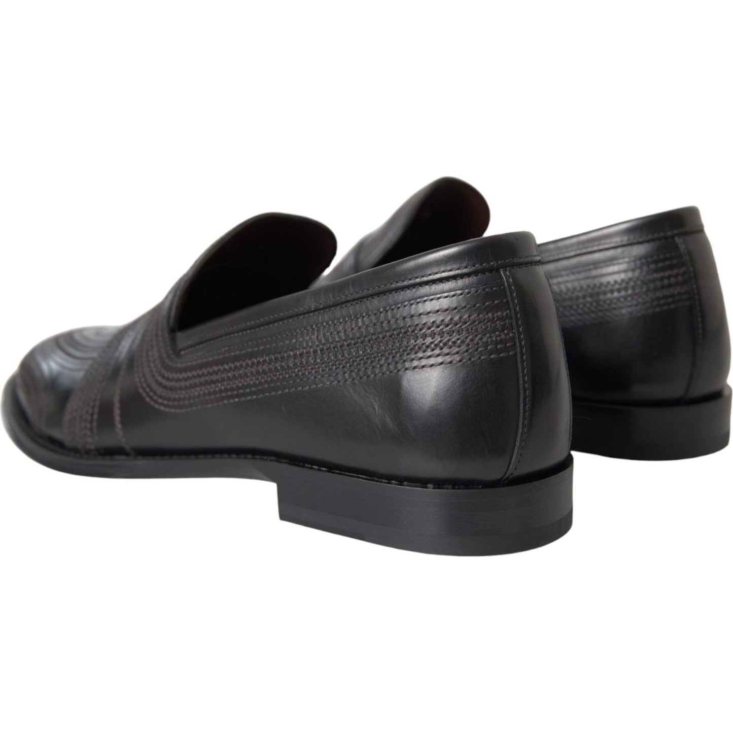 Dolce & Gabbana Black Brown Leather Loafer Men Dress Shoes MV5678-39
