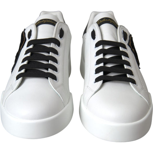 Dolce & Gabbana White Leather DG Logo Casual Low Top Sneakers Shoes MV5710-41.5