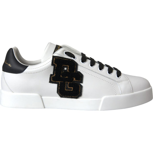 Dolce & Gabbana White Leather DG Logo Casual Low Top Sneakers Shoes MV5710-41.5