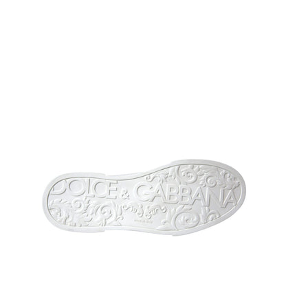 Dolce & Gabbana White Leather DG Logo Casual Low Top Sneakers Shoes