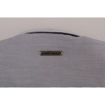 Frankie Morello Chic Blue Checkered Casual Shirt Frankie Morello Dark Gray
