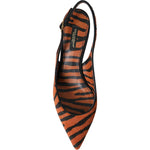 Dolce & Gabbana Black Orange Zebra Leather Slingbacks Shoes LA11133-35