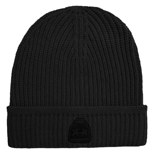 La Martina Black Acrylic Men Beanie LAMA-13151