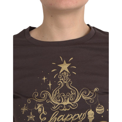 Dolce & Gabbana Brown Crewneck 2017 Motive Print T-shirt