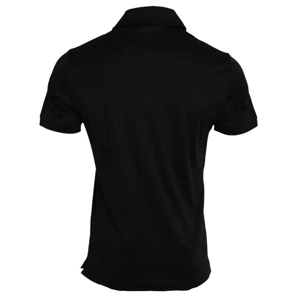 Dolce & Gabbana Black Logo Cotton Collared Polo Top T-shirt TSH851951-50