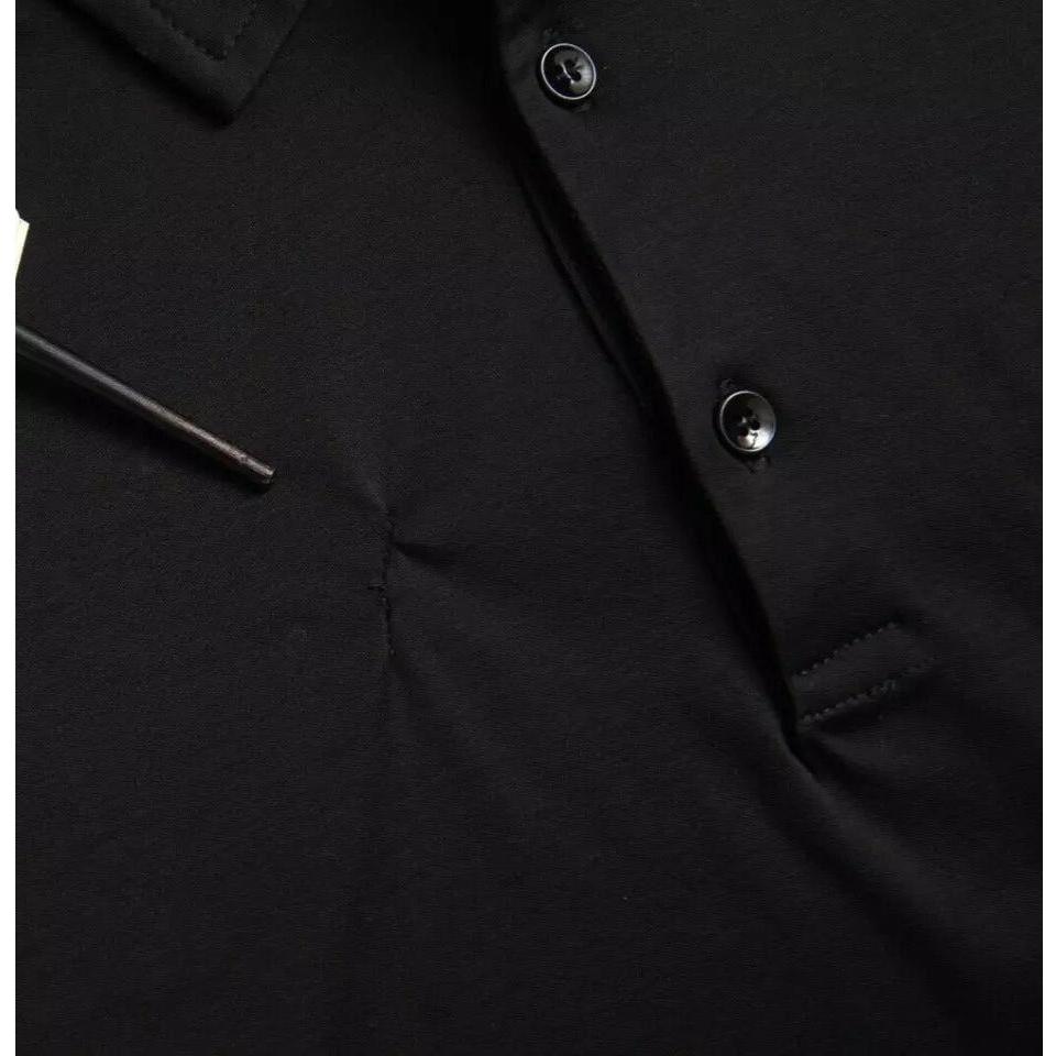 Dolce & Gabbana Black Logo Cotton Collared Polo Top T-shirt TSH851951-50