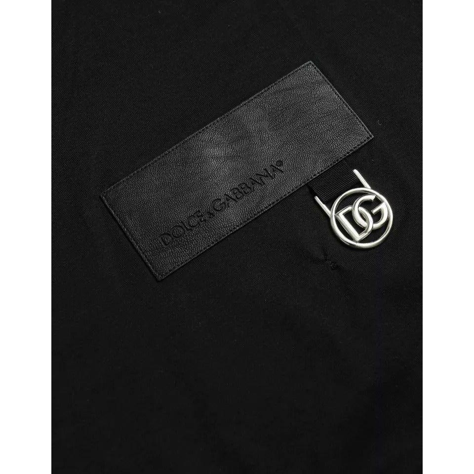 Dolce & Gabbana Black Logo Patch Cotton Crew Neck T-shirt TSH851976-56
